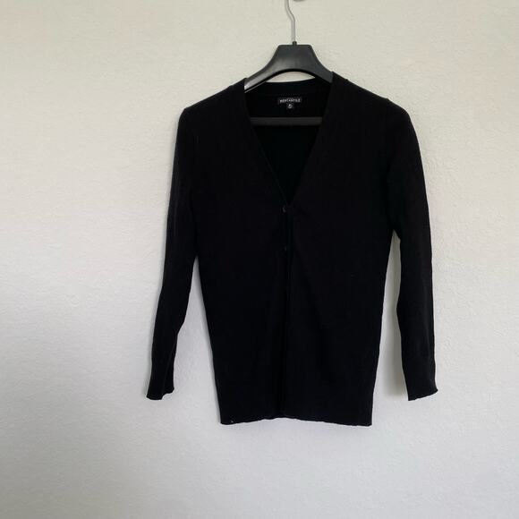J.Crew Mercantile V-neck‎ Cardigan Sweater Black Wool Blend XS - Picture 1 of 6